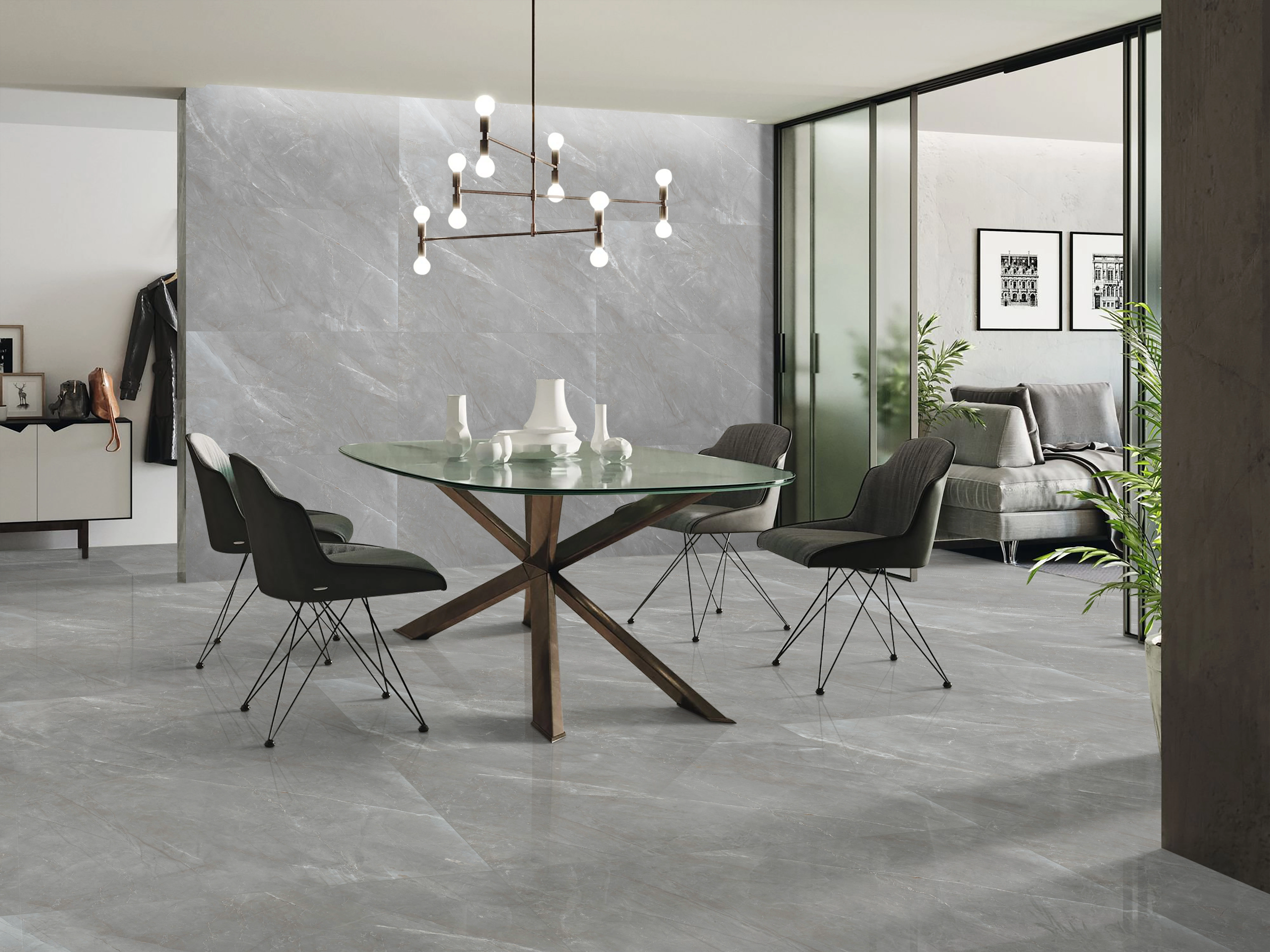 Matētas flīzes VENEZIA GREY, 60x120 cm, DE